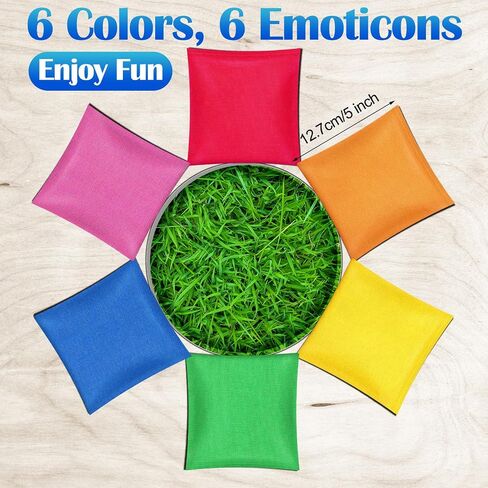 Foilswirl 36 Pcs 5" X 5" Nylon Bean Bags Bulk for Tossing, Bright Colors in Kuwait