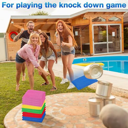 Foilswirl 36 Pcs 5" X 5" Nylon Bean Bags Bulk for Tossing, Bright Colors in Kuwait