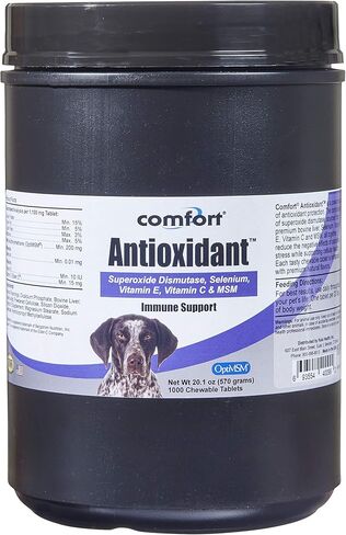 Kala Health COMFORT Antioxidant Supplement for Dogs, 1,000 Count, Immune Support and Helps Reduce Skin Allergies, Contains: MSM, Superoxide Dismutase, Selenium and Vitamin C & E, Made in The US in Saudi Arabia