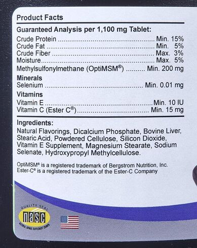 Kala Health COMFORT Antioxidant Supplement for Dogs, 1,000 Count, Immune Support and Helps Reduce Skin Allergies, Contains: MSM, Superoxide Dismutase, Selenium and Vitamin C & E, Made in The US in Saudi Arabia