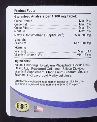 Kala Health COMFORT Antioxidant Supplement for Dogs, 1,000 Count, Immune Support and Helps Reduce Skin Allergies, Contains: MSM, Superoxide Dismutase, Selenium and Vitamin C & E, Made in The US in Saudi Arabia