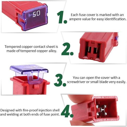 10 Pc Automotive Tall Profile JCASE Fuse 40 Amp Fuse Kit for Ford, Chevy/GM, Nissan, and Toyota Pickup Trucks, Cars and SUVs in Saudi Arabia