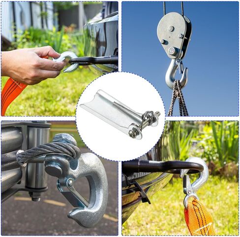 طقم مزلاج أمان M METERXITY - استبدال وصلة ربط جهاز الاستقبال بخطاف الانزلاق Clevis ينطبق على مقطورة / رافعة خطاف السحب (طول 1.7 بوصة، فضي) in Kuwait