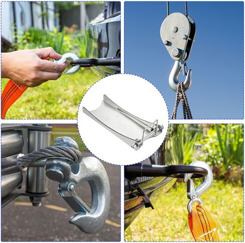طقم مزلاج أمان M METERXITY - استبدال وصلة ربط جهاز الاستقبال بخطاف الانزلاق Clevis ينطبق على مقطورة / رافعة خطاف السحب (7 بوصات طويلة، فضي) in Kuwait