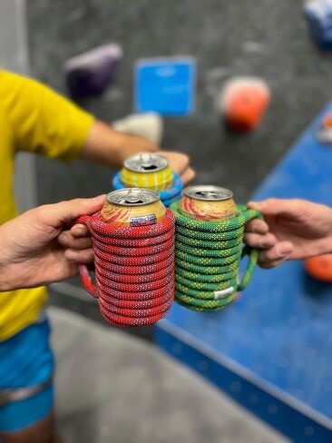 Rock Climbing Rope Insulated Cooler Beverage Sleeve Grip for 12oz Standard Soda Can Beer Cans Bottle Holder – A Great Gift for that Special Climber in Your Life! Drink Your Beverage With a Fun Twist in Saudi Arabia