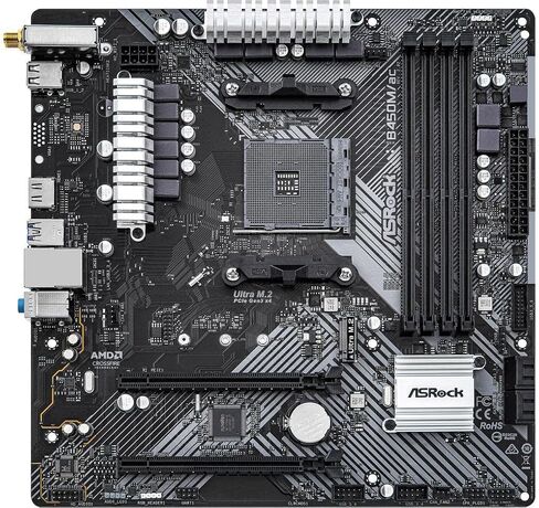 ASRock B450M/AC R2.0 AM4 AMD Promontory B450 SATA 6Gb/s Micro ATX AMD Motherboard in Saudi Arabia