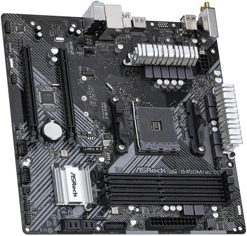 ASRock B450M/AC R2.0 AM4 AMD Promontory B450 SATA 6Gb/s Micro ATX AMD Motherboard in Saudi Arabia