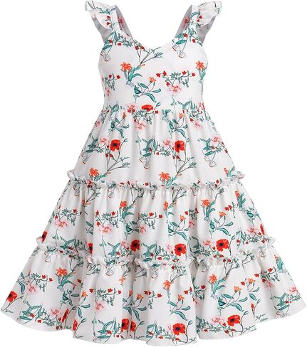FYMNSI Toddler Little Girls Rainbow Twirly Skater Dress Baby Kids Back to School Dress Summer Casual Tea Party Beach Sundress in Saudi Arabia