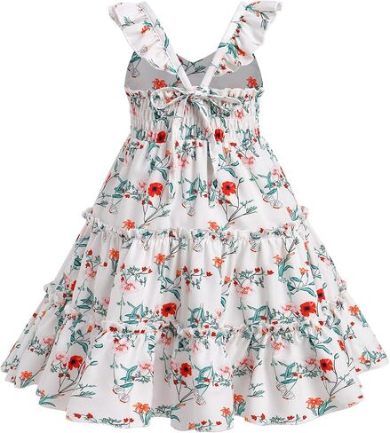 FYMNSI Toddler Little Girls Rainbow Twirly Skater Dress Baby Kids Back to School Dress Summer Casual Tea Party Beach Sundress in Saudi Arabia