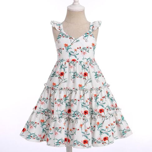 FYMNSI Toddler Little Girls Rainbow Twirly Skater Dress Baby Kids Back to School Dress Summer Casual Tea Party Beach Sundress in Saudi Arabia