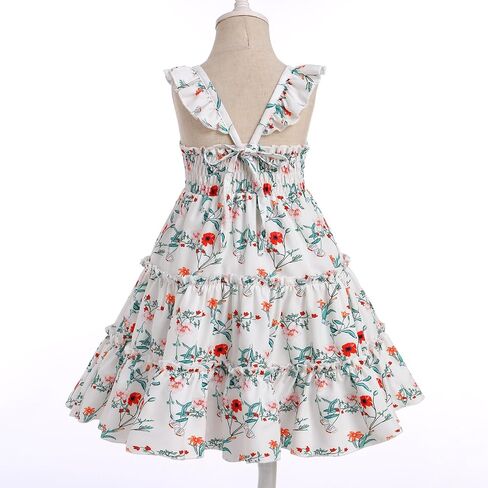 FYMNSI Toddler Little Girls Rainbow Twirly Skater Dress Baby Kids Back to School Dress Summer Casual Tea Party Beach Sundress in Saudi Arabia