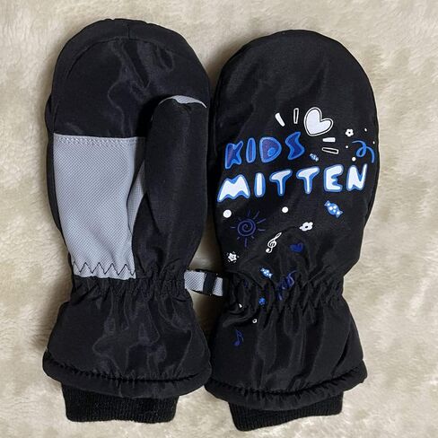 XTACER Kids Ski Snow Gloves Snowboard Winter Warm Cold Weather Gloves for Boys Girls Children (Black Mittens, S (6-8 Years Old)) in Saudi Arabia
