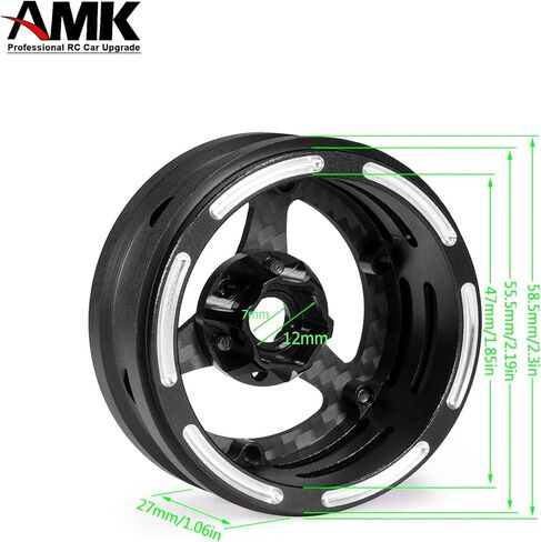 1.9 Beadlock Wheels, 4Pcs Carbon Fiber 1.9 Wheels, 1.41oz/Pcs Lightweight 1.9 Crawler Wheels for Axial SCX10 II SCX10 III Capra TF2 Element Enduro Redcat TRX4 Upgrades (D) in Saudi Arabia