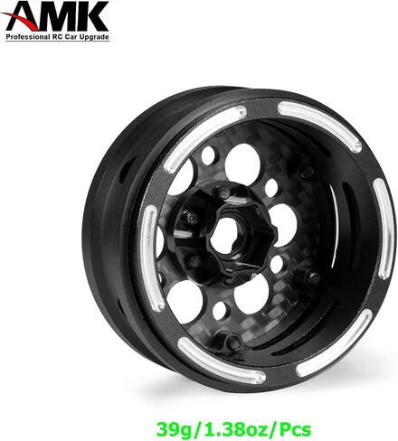 1.9 Beadlock Wheels, 4Pcs Carbon Fiber 1.9 Wheels, 1.41oz/Pcs Lightweight 1.9 Crawler Wheels for Axial SCX10 II SCX10 III Capra TF2 Element Enduro Redcat TRX4 Upgrades (D) in Saudi Arabia