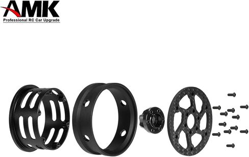 1.9 Beadlock Wheels, 4Pcs Carbon Fiber 1.9 Wheels, 1.41oz/Pcs Lightweight 1.9 Crawler Wheels for Axial SCX10 II SCX10 III Capra TF2 Element Enduro Redcat TRX4 Upgrades (D) in Saudi Arabia
