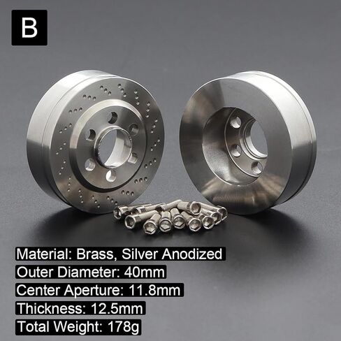 SCX10 Brass Brake Disc Weights 2Pcs for 1.9 2.2 inch Vanquish Beadlock Wheels Upgrades for 1/10 RC Crawler Axial SCX10 Capra Wraith TRX6 traxxas TRX4 Counter Weight TRX4 Upgrades in Saudi Arabia