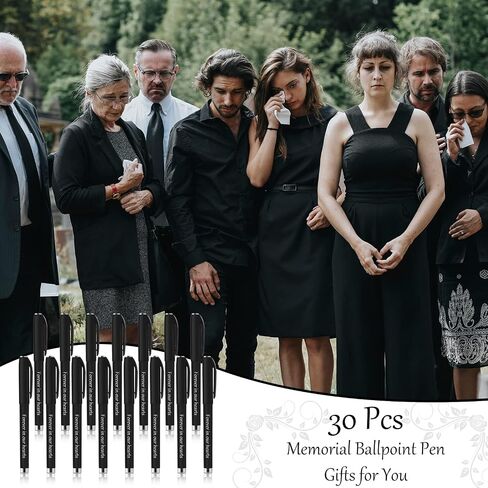 Roowest Memorial Ballpoint Pens Funeral Guest Pens Ballpoint Pens Memorial Service Guest Pens for Mourning Funeral Memory Condolence Guest Book Writing Funeral Supplies(30 Pcs) in Kuwait