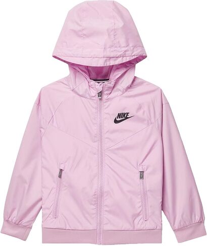 سترة Windrunner للفتيات من Nike (الأطفال الصغار/الأطفال الصغار) باللون الوردي القطبي الفاتح مقاس 6X للأطفال الصغار in Saudi Arabia