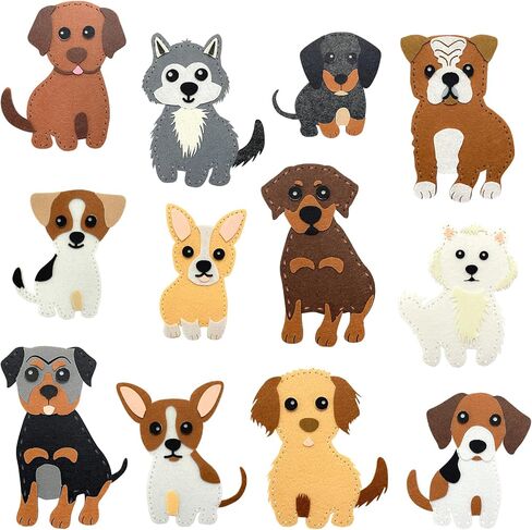 Vlokup Puppy Felt Sewing Kit for Kids, Animals Sewing Craft Kit for Beginners Ages 7 8 9 10 11 12， Educational and Fun Gift for Girls and Boys in Saudi Arabia