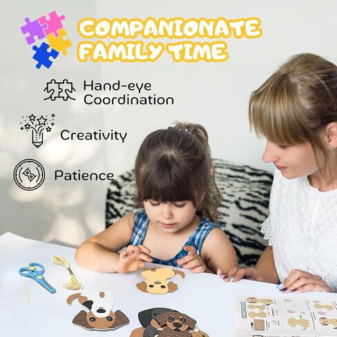 Vlokup Puppy Felt Sewing Kit for Kids, Animals Sewing Craft Kit for Beginners Ages 7 8 9 10 11 12， Educational and Fun Gift for Girls and Boys in Saudi Arabia