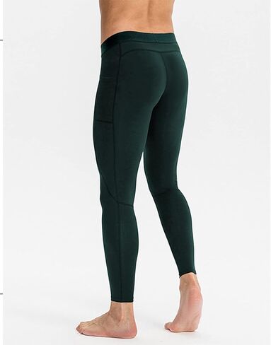 بنطال ضغط للرجال، جيب للهاتف، بنطال ضيق للجري، سروال ضيق لليوجا وتمارين اليوغا، سروال حراري رياضي in Kuwait