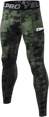 LEICHR 1/3 Pack Mens Compression Pants Running Tights Athletic Sports Baselayer Pockets Basketball Active Tights in Kuwait