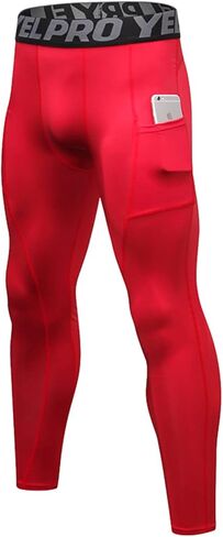 LEICHR 1/3 Pack Mens Compression Pants Running Tights Athletic Sports Baselayer Pockets Basketball Active Tights in Kuwait