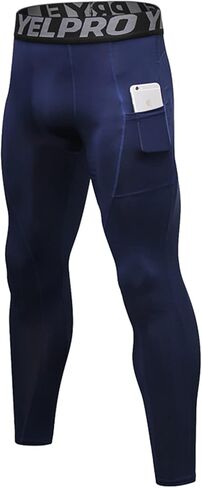 LEICHR 1/3 Pack Mens Compression Pants Running Tights Athletic Sports Baselayer Pockets Basketball Active Tights in Kuwait