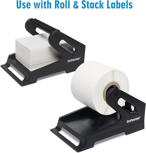 Trohestar Thermal Label Holder for Rolls and Fanfold Labels Work with Desktop Label Printer (Black) in Saudi Arabia