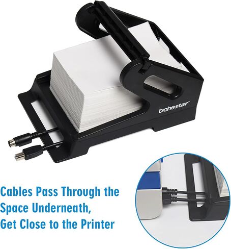 Trohestar Thermal Label Holder for Rolls and Fanfold Labels Work with Desktop Label Printer (Black) in Saudi Arabia