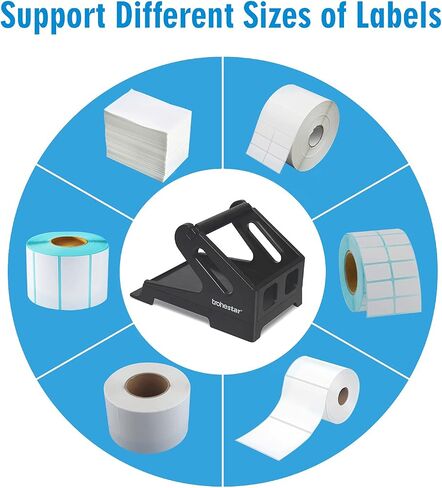 Trohestar Thermal Label Holder for Rolls and Fanfold Labels Work with Desktop Label Printer (Black) in Saudi Arabia