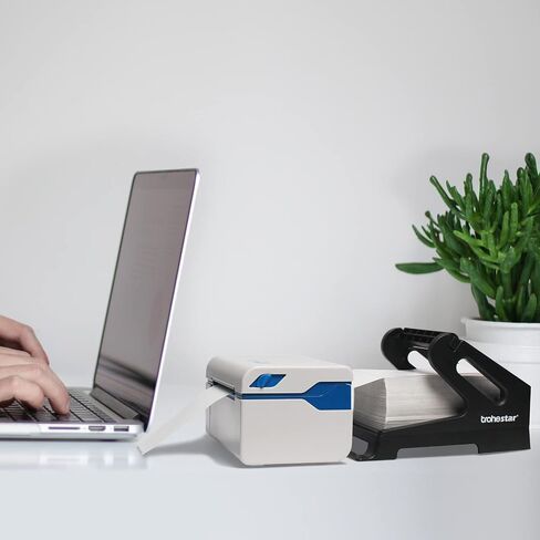 Trohestar Thermal Label Holder for Rolls and Fanfold Labels Work with Desktop Label Printer (Black) in Saudi Arabia