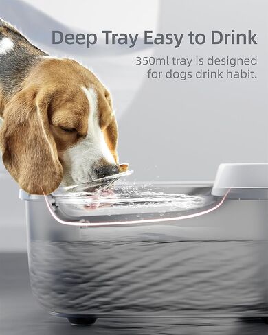 نافورة مياه للكلاب من بت مارفل بسعة 7 لتر/1.8 جالون للكلاب الكبيرة والحيوانات الأليفة المتعددة، صينية مياه من الفولاذ المقاوم للصدأ موزعة تلقائيًا لوعاء الماء، سهلة التنظيف والتجميع مع مضخة و5 قطع فلتر F1 in Kuwait