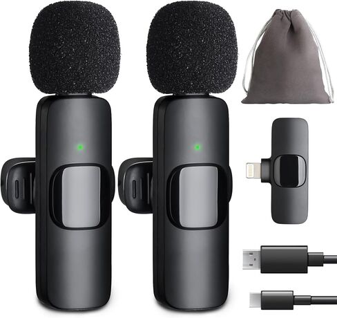 ميكروفون OEH Lavalier، ميكروفون Lavalier لجهاز iPhone iPad، ميكروفون لاسلكي احترافي، ميكروفون Lavalier لتقليل الضوضاء لتسجيل الفيديو، الألعاب المباشرة، المقابلات، مدونة الفيديو in Saudi Arabia