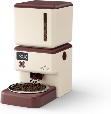 موزع طعام القطط اللاسلكي من iPettie، عمر بطارية يصل إلى 180 يومًا، وعاء من الفولاذ المقاوم للصدأ، خزان خالٍ من مادة BPA، سعة 3.5 لتر/15 كوب in Kuwait