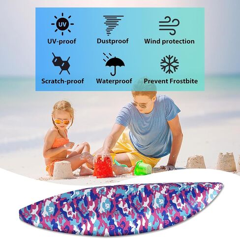 10-16FT Waterproof Kayak Covers for Outdoor Storage, 12FT Canoe Cover Accessories, Boat Cover Oxford Shade Marine Cockpit Dust Cover UV Protection Ultra Sunblock Shield for Fishing Boat Kayak Canoe in Saudi Arabia