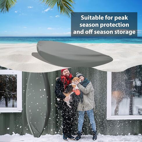 10-16FT Waterproof Kayak Covers for Outdoor Storage, 12FT Canoe Cover Accessories, Boat Cover Oxford Shade Marine Cockpit Dust Cover UV Protection Ultra Sunblock Shield for Fishing Boat Kayak Canoe in Saudi Arabia