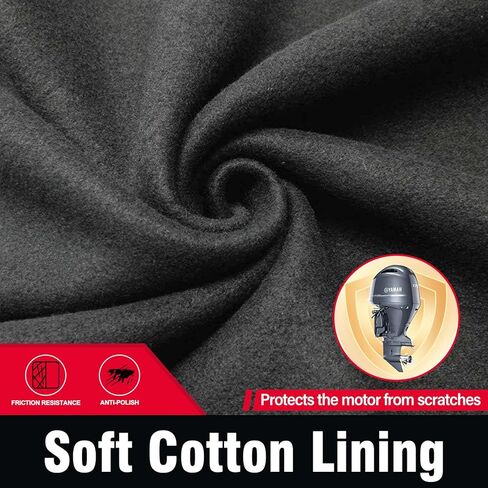 غطاء محرك خارجي مناسب من Fuprosico متوافق مع Yamaha F150D، F175A، F200F- 4 CYL 2.8L 2015-2023، مقاوم للماء عالي التحمل 900D أكسفورد مع بطانة قطنية غطاء محرك القارب in Kuwait