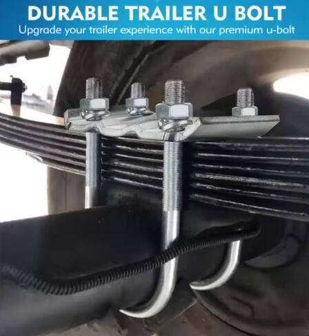 مجموعة مسامير على شكل حرف U للمقطورة شديدة التحمل من MLHpeak - تناسب محاور دائرية مقاس 2-3/8 بوصة (3500 رطل) - طول 5-1/2 بوصة in Kuwait