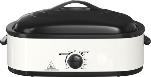 14 Quart Electric Roaster Oven with Slow Cooker Function, Turkey Roaster Oven Buffet with Self-Basting Lid, Removable Pan, Cool-Touch Handles, Easy to Clean, Silver in Saudi Arabia