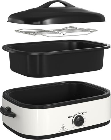 14 Quart Electric Roaster Oven with Slow Cooker Function, Turkey Roaster Oven Buffet with Self-Basting Lid, Removable Pan, Cool-Touch Handles, Easy to Clean, Silver in Saudi Arabia