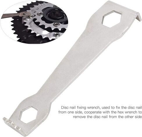 أداة إصلاح صامولة سلسلة الدراجة متعددة الوظائف من الفولاذ المقاوم للصدأ - أداة صيانة الدراجة متينة ومحمولة لسهولة إزالة العجلة المسننة وتثبيت غطاء الغبار in Kuwait