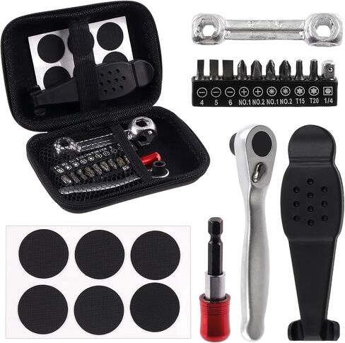 Tanstic 20Pcs Bike Repair Tool Kit, Bike Crank Extractor with Bottom Bracket Remover, Bone Spanner, 10 Tool Bits Bicycle Repair Tool for Mountain Bike Road Bike in Saudi Arabia