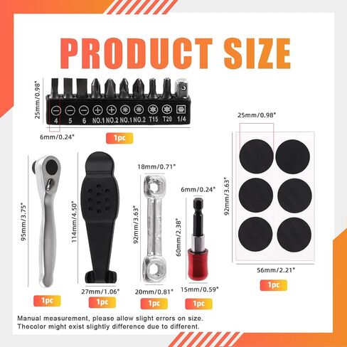 Tanstic 20Pcs Bike Repair Tool Kit, Bike Crank Extractor with Bottom Bracket Remover, Bone Spanner, 10 Tool Bits Bicycle Repair Tool for Mountain Bike Road Bike in Saudi Arabia