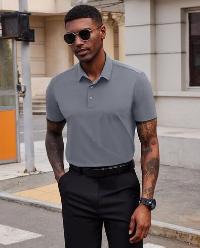Mens Polo Shirts Short Sleeve Stretch Golf Polo Shirts Dry Fit Polo T Shirts for Men Golf Shirts Tennis Polo in Kuwait