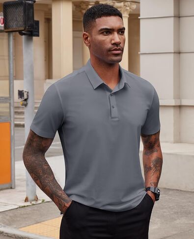 Mens Polo Shirts Short Sleeve Stretch Golf Polo Shirts Dry Fit Polo T Shirts for Men Golf Shirts Tennis Polo in Kuwait