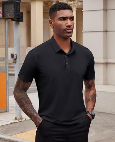 Mens Polo Shirts Short Sleeve Stretch Golf Polo Shirts Dry Fit Polo T Shirts for Men Golf Shirts Tennis Polo in Kuwait