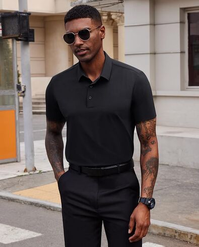 Mens Polo Shirts Short Sleeve Stretch Golf Polo Shirts Dry Fit Polo T Shirts for Men Golf Shirts Tennis Polo in Kuwait