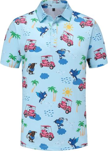 Golf Shirts for Men Short Sleeve Performance Moisture Wicking Dry Fit Funny Golf Polo Shirts for Men in Saudi Arabia