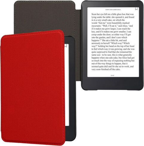 حافظة kwmobile متوافقة مع Amazon Kindle (2022) - غطاء حماية للقارئ الإلكتروني من النايلون - حافظة على شكل كتاب - بترولي in Saudi Arabia